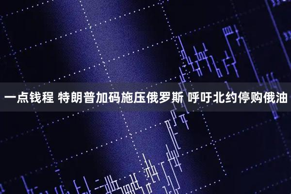 一点钱程 特朗普加码施压俄罗斯 呼吁北约停购俄油
