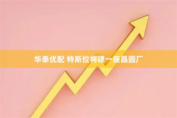 华泰优配 特斯拉将建一座晶圆厂